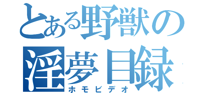 とある野獣の淫夢目録（ホモビデオ）