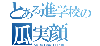 とある進学校の瓜実顔（Ｃｈｉｎａｔｓｕ＆ｆｒｉｅｎｄｓ）