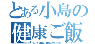 とある小島の健康ご飯（ドングリ最高。俺振られちゃった）