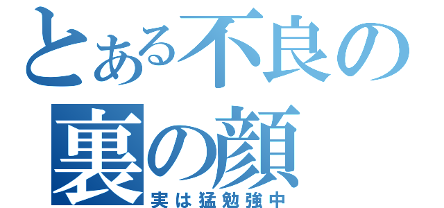 とある不良の裏の顔（実は猛勉強中）