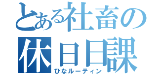 とある社畜の休日日課（ひなルーティン）