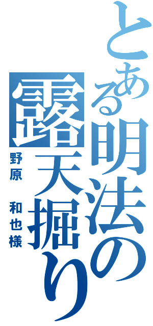 とある明法の露天掘り（野原　和也様）