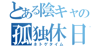 とある陰キャの孤独休日（ネトゲタイム）