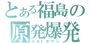 とある福島の原発爆発（メルトダウン）