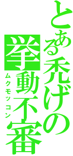 とある禿げの挙動不審（ムクモッコン）