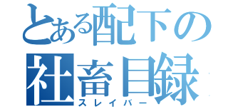 とある配下の社畜目録（スレイバー）