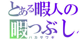 とある暇人の暇つぶし（バカサワギ）