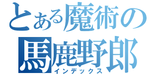 とある魔術の馬鹿野郎（インデックス）