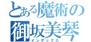 とある魔術の御坂美琴（インデックス）