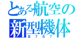 とある航空の新型機体（Ｂ７８７）