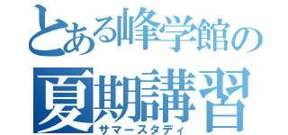 とある峰学館の夏期講習（サマースタディ）