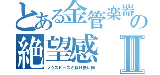 とある金管楽器の絶望感Ⅱ（マウスピースが抜け無い時）