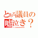 とある議員の嘘泣き？芸（いぃえああああああああ）