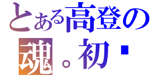 とある高登の魂。初弒（）