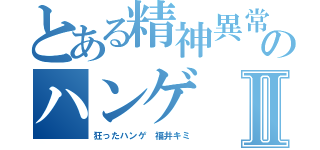 とある精神異常荒らしのハンゲⅡ（狂ったハンゲ 福井キミ）