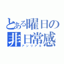 とある曜日の非日常感（アンリアル）