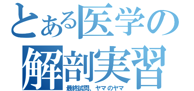 とある医学の解剖実習（最終試問、ヤマのヤマ）