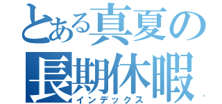 とある真夏の長期休暇（インデックス）