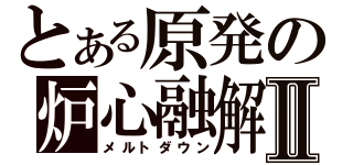 とある原発の炉心融解Ⅱ（メルトダウン）