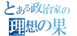 とある政治家の理想の果て（）