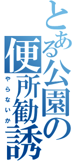 とある公園の便所勧誘（や ら な い か）