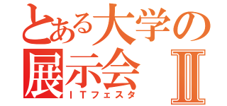 とある大学の展示会Ⅱ（ＩＴフェスタ）