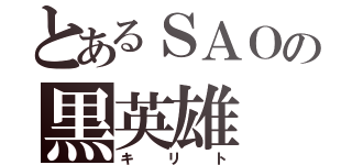 とあるＳＡＯの黒英雄（キリト）