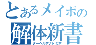 とあるメイポの解体新書（ターヘルアナトミア）