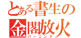 とある書生の金閣放火（バーニング）