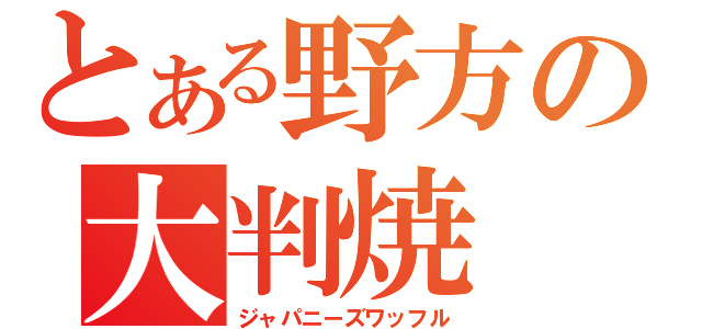 とある野方の大判焼（ジャパニーズワッフル）