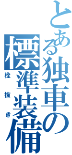 とある独車の標準装備（栓抜き）