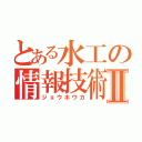 とある水工の情報技術Ⅱ（ジョウホウカ）