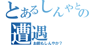 とあるしんやとの遭遇（お前もしんやか？）