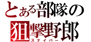 とある部隊の狙撃野郎（スナイパー）