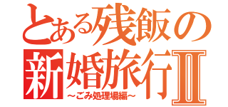 とある残飯の新婚旅行Ⅱ（～ごみ処理場編～）