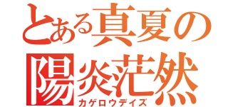 とある真夏の陽炎茫然（カゲロウデイズ）