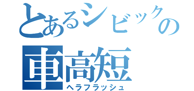 とあるシビックの車高短（ヘラフラッシュ）