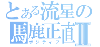 とある流星の馬鹿正直Ⅱ（ポジティブ）