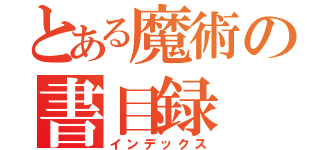 とある魔術の書目録（インデックス）