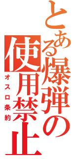 とある爆弾の使用禁止（オスロ条約）