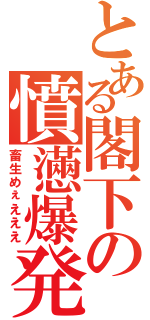 とある閣下の憤懣爆発（畜生めぇえええ）