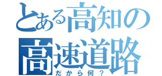 とある高知の高速道路（だから何？）