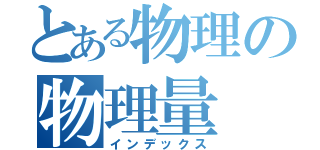 とある物理の物理量（インデックス）