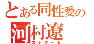 とある同性愛の河村遼（ガチホーモ）