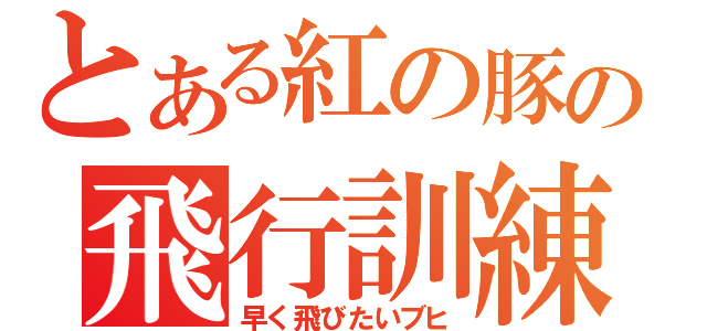 とある紅の豚の飛行訓練（早く飛びたいブヒ）