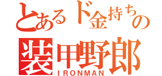 とあるド金持ちの装甲野郎（ＩＲＯＮＭＡＮ）