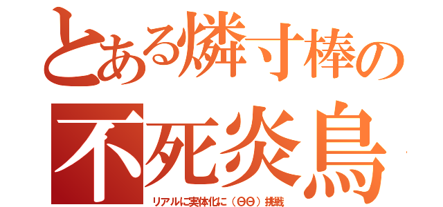 とある燐寸棒の不死炎鳥（リアルに実体化に（ΘΘ）挑戦）