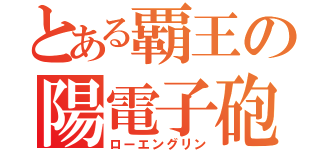 とある覇王の陽電子砲（ローエングリン）