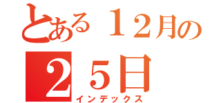 とある１２月の２５日（インデックス）