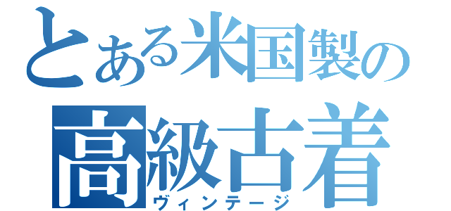 とある米国製の高級古着（ヴィンテージ）